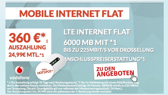 günstiger LTE Datentarif im Vodafone Netz