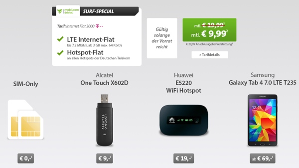 günstige Datenflat, Internetflat Surfflat der Telekom im D-Netz