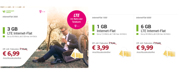 günstiger Telekom LTE Datentarif Internet Flat unter 4 Euro