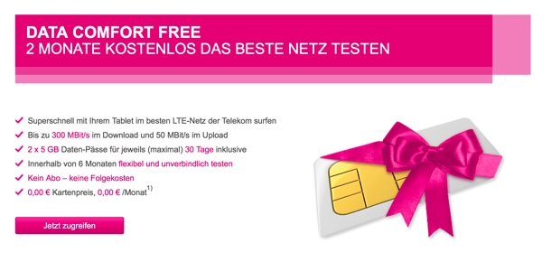 Telekom LTE netz kostenlos testen 5 GB