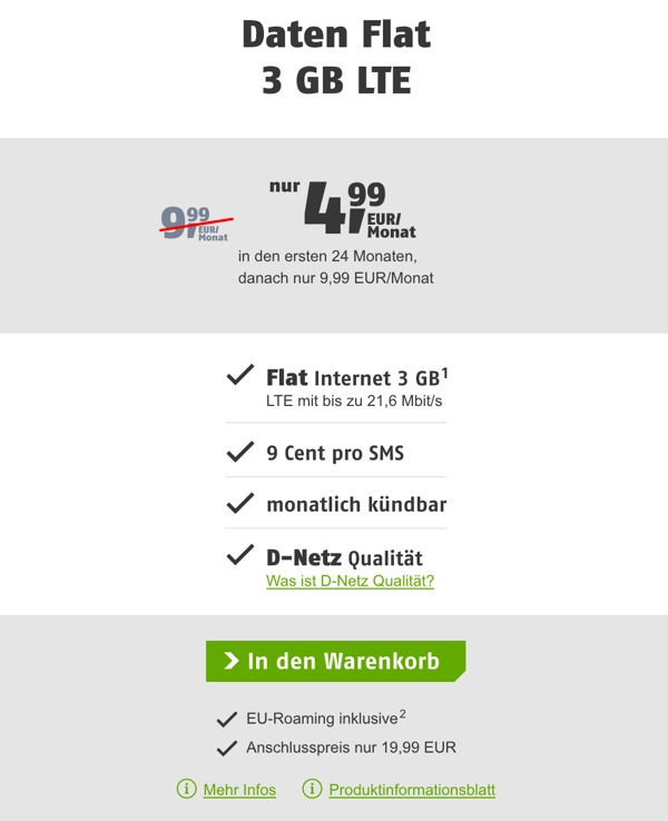 Internet-Flat D-Netz günstig